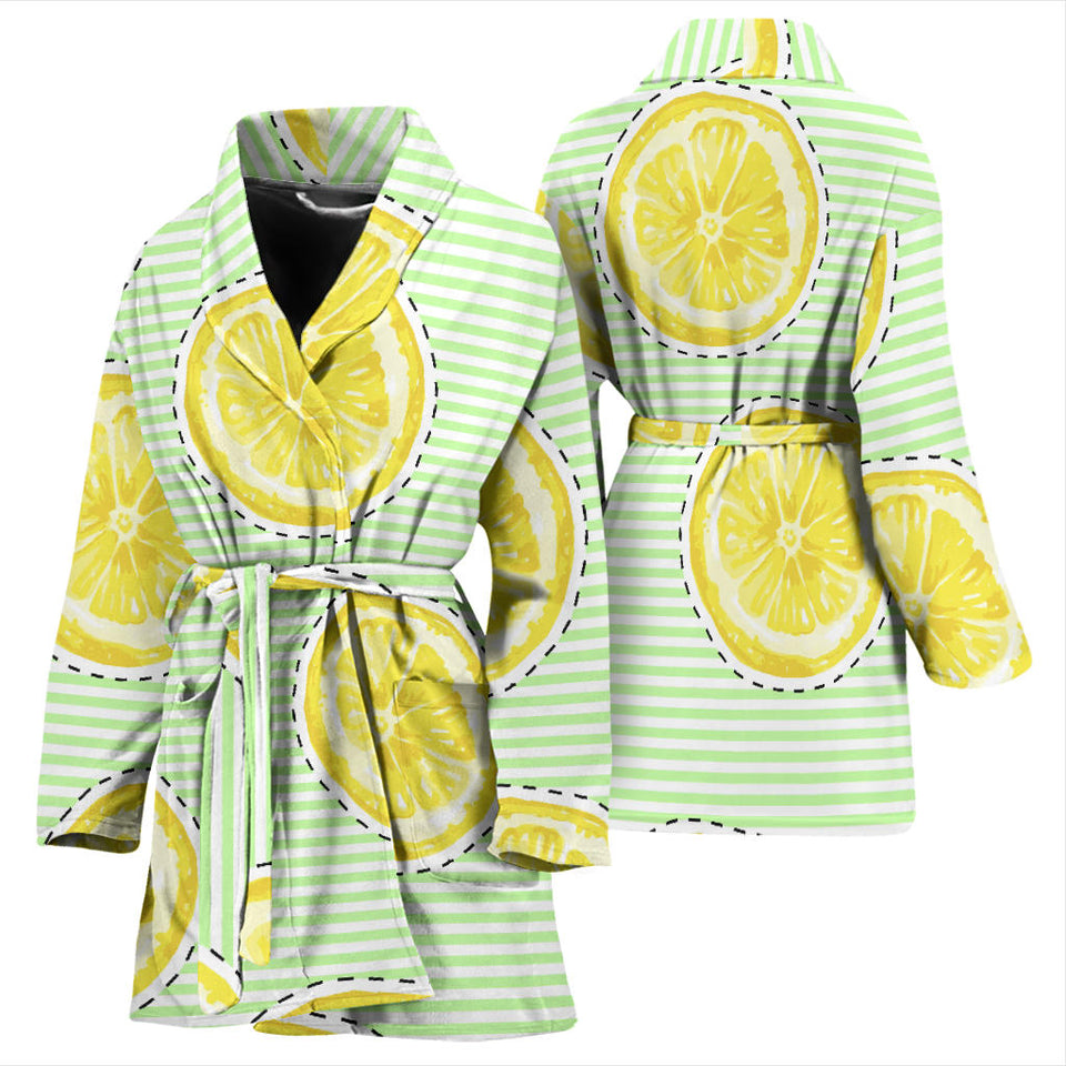Slice Of Lemon Pattern Women'S Bathrobe