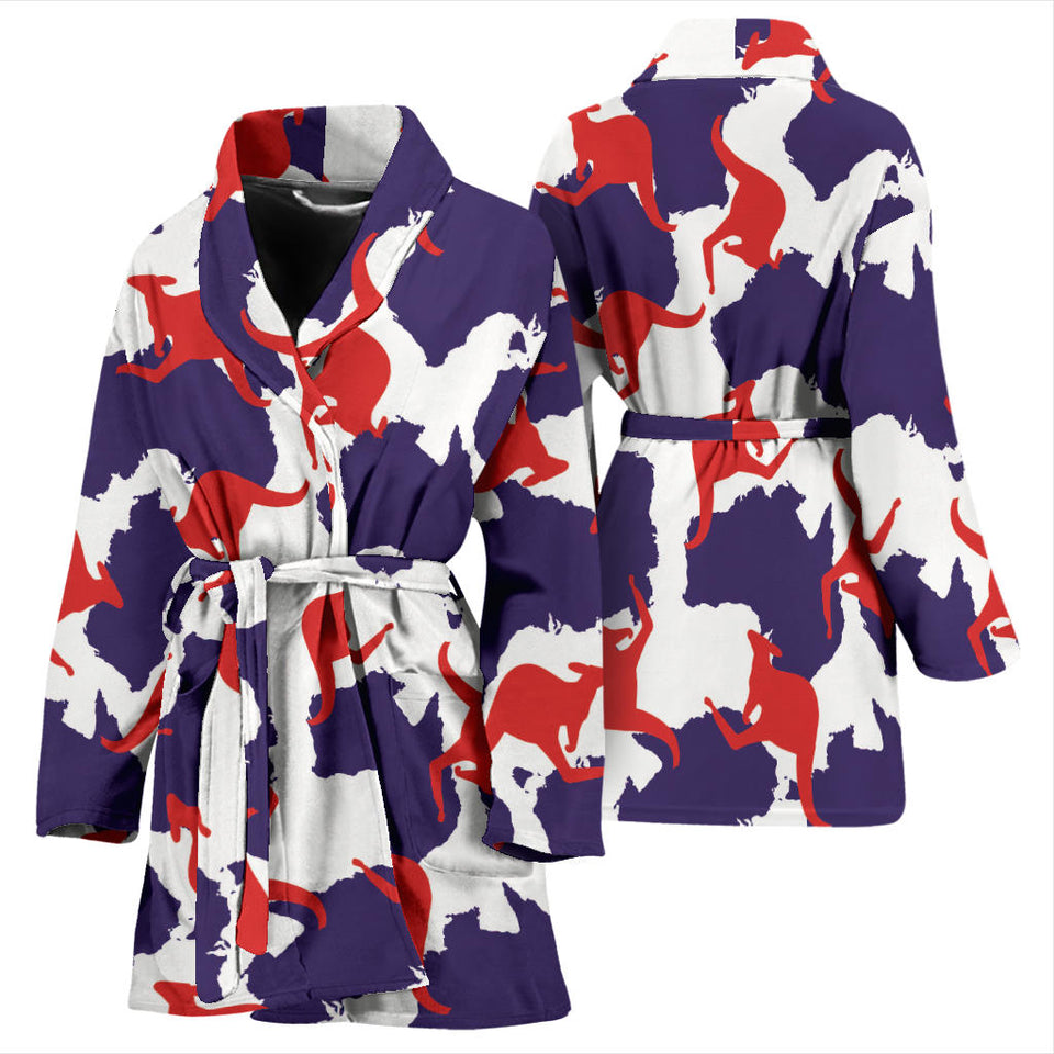 Kangaroo Australian Pattern Women'S Bathrobe