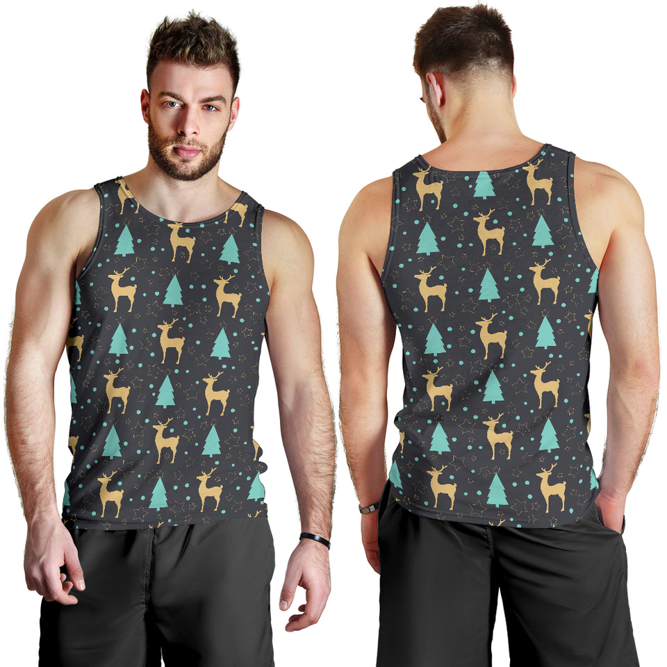 Deers star tree pattern Men Tank Top
