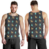 Deers star tree pattern Men Tank Top