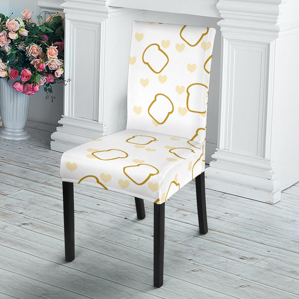 Bread Toast Pattern Print Design 01 Dining Chair Slipcover