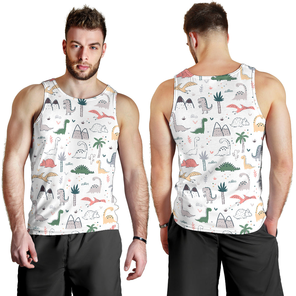 Cute cartoon dinosaurs tree pattern Men Tank Top
