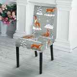 Beautiful Deers Winter Christmas Dining Chair Slipcover