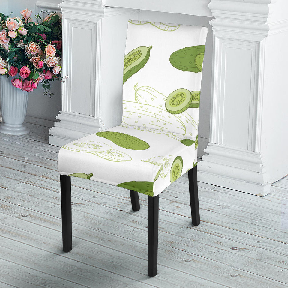 Cucumber Sketch Pattern Dining Chair Slipcover