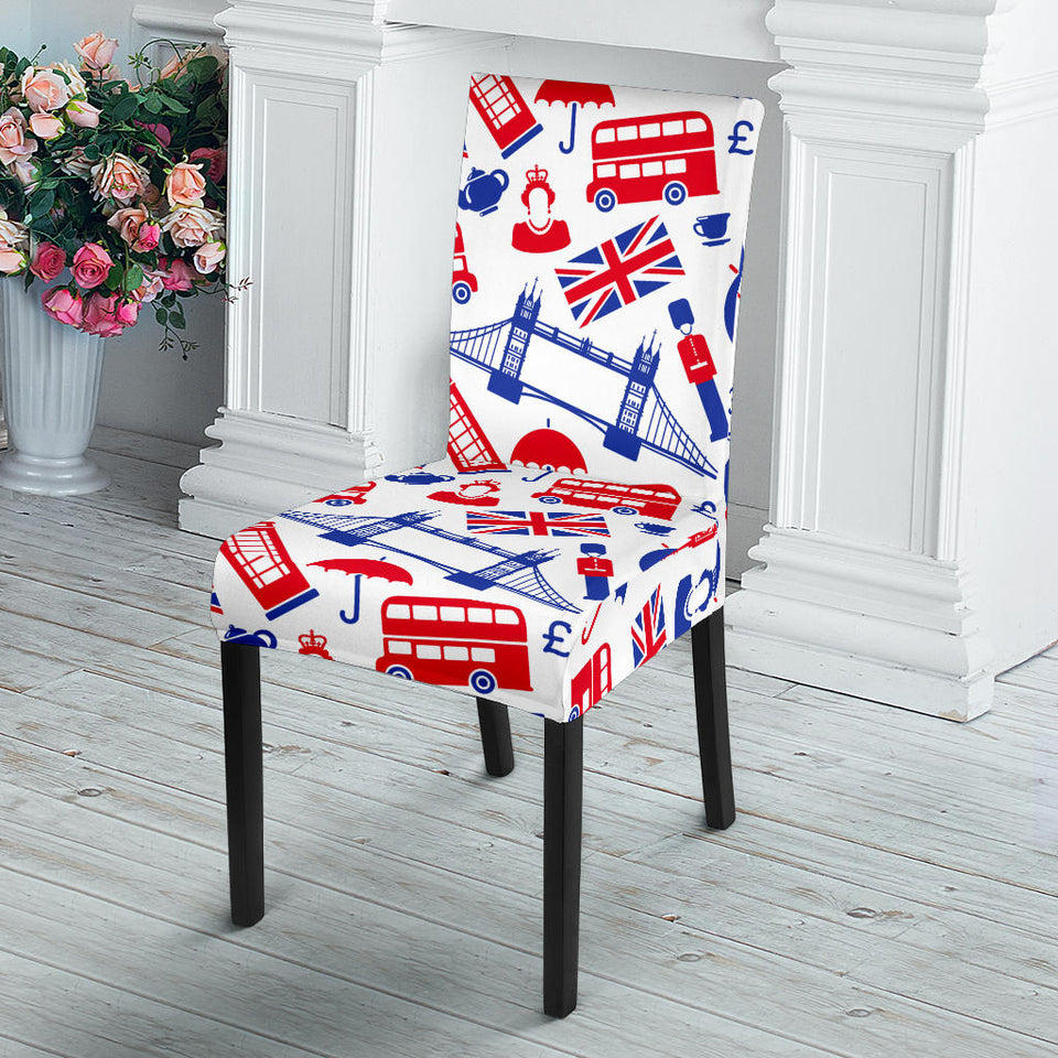 British Pattern Print Design 01 Dining Chair Slipcover