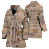 Brick Printed Pattern Print Design 01 Women's Bathrobe