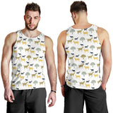 Silhouettes of goat and tree pattern Men Tank Top