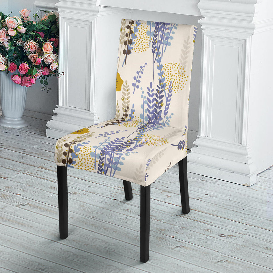 Lavender Modern Pattern Blackground Dining Chair Slipcover