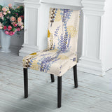 Lavender Modern Pattern Blackground Dining Chair Slipcover