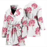 Pink Lotus Waterlily Pattern Women'S Bathrobe