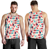 Red Blue guitar pattern Men Tank Top