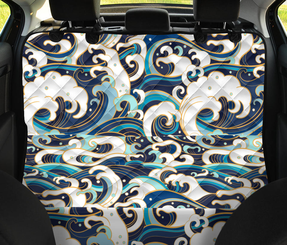 Japanese Wave Pattern Dog Car Seat Covers