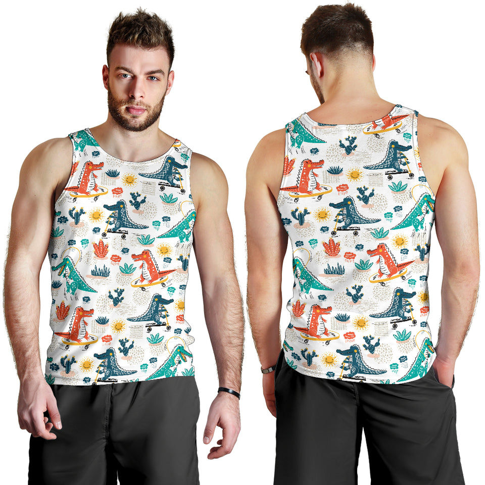 Cute Crocodile Pattern Men Tank Top