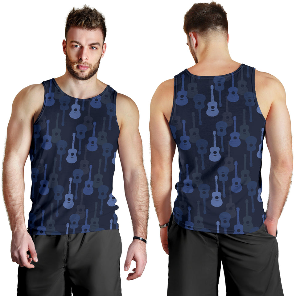 Blue Theme guitar pattern Men Tank Top