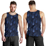 Blue Theme guitar pattern Men Tank Top