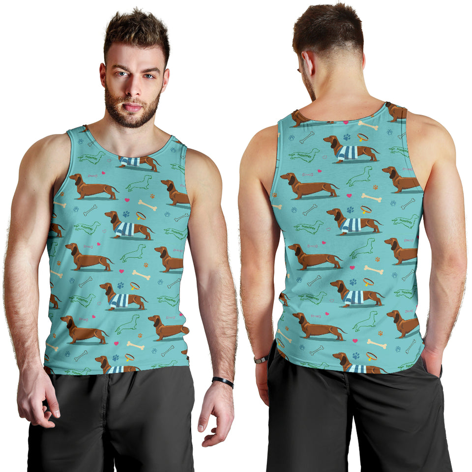 Dachshund decorative background Men Tank Top