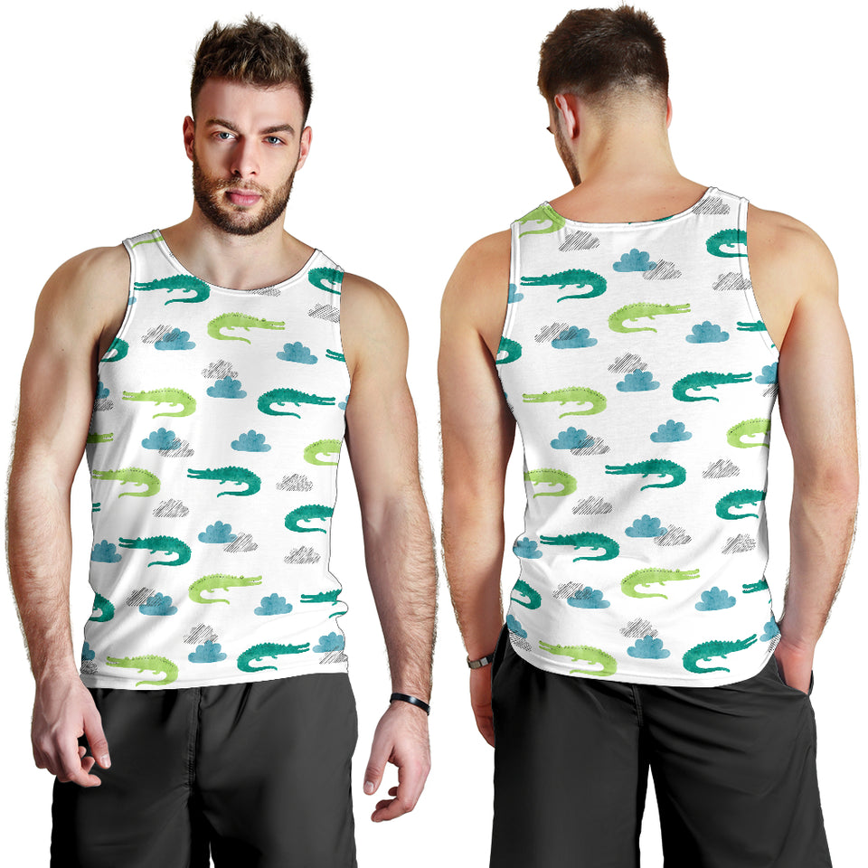 watercolor crocodile pattern Men Tank Top