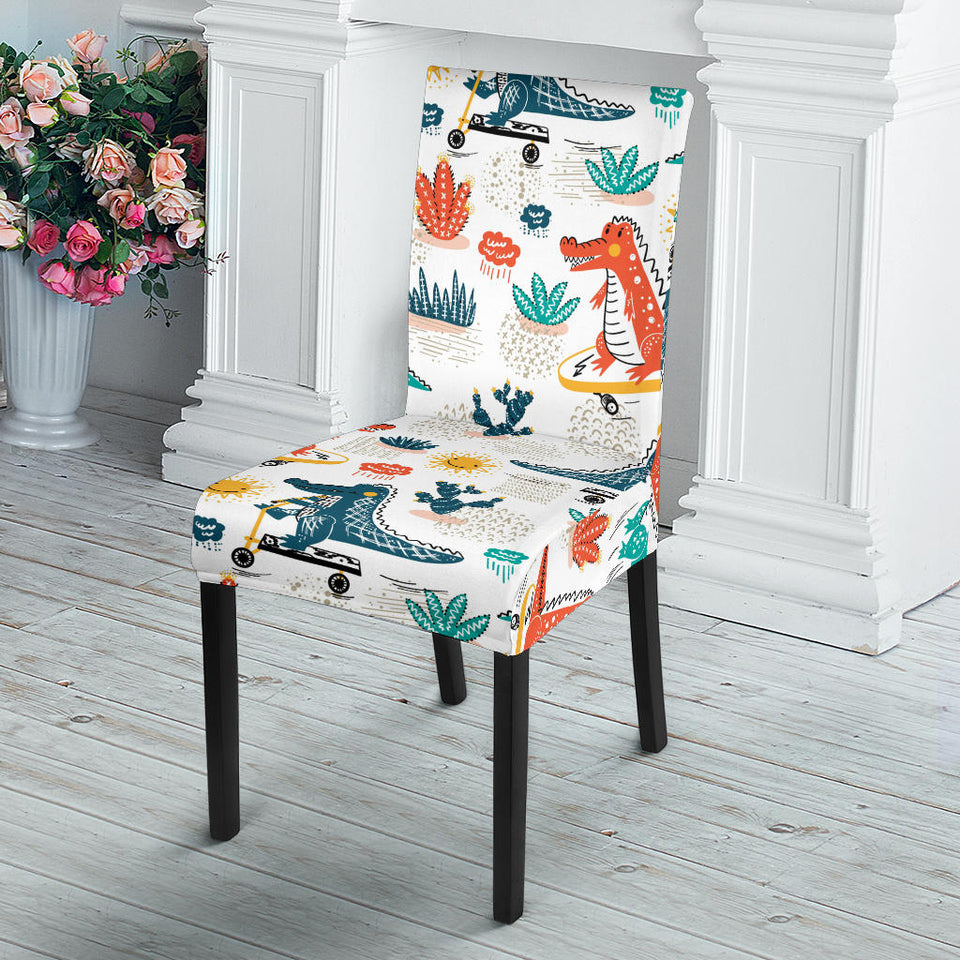 Cute Crocodile Pattern Dining Chair Slipcover
