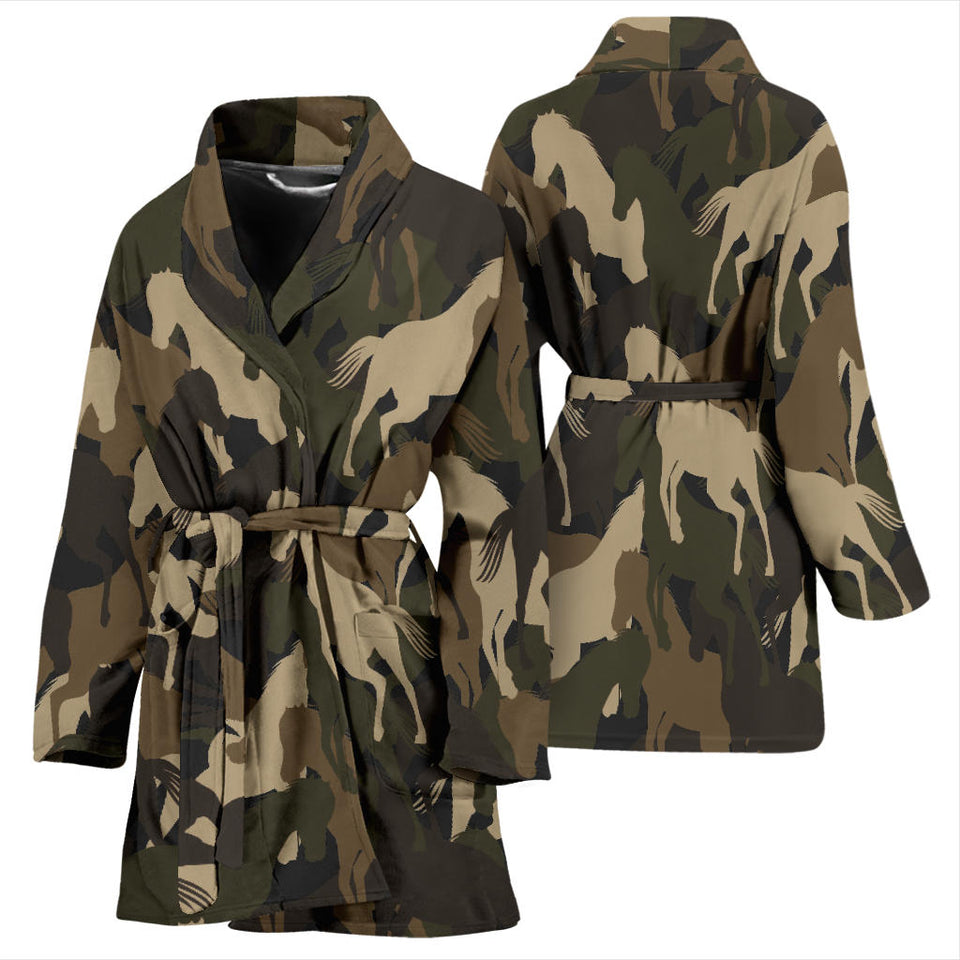 Horse Camo Camouflage Pattern Women'S Bathrobe