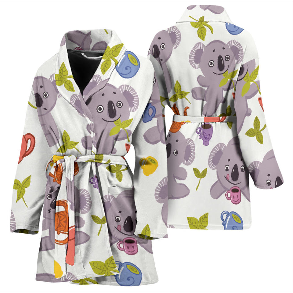 Cute Koalas Teapots Tea Women'S Bathrobe