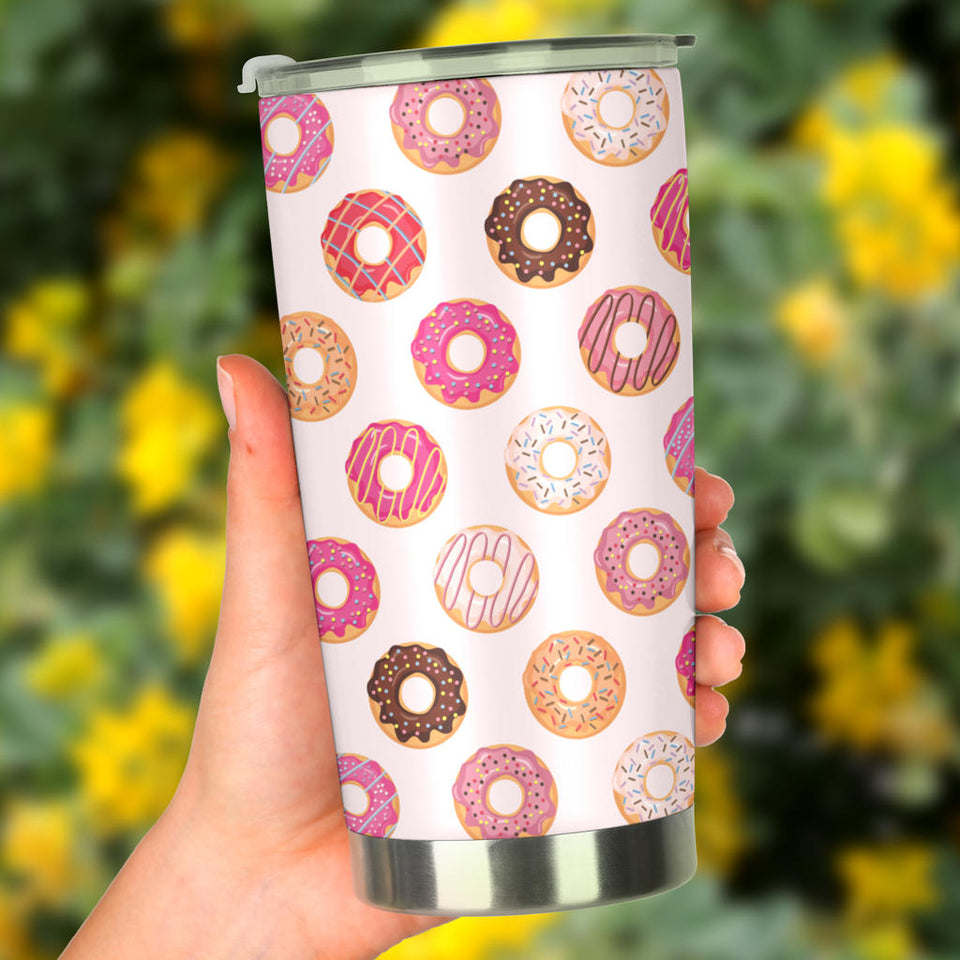 Colorful Donut Pattern Tumbler