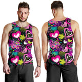 heart dot wave star creative design pattern Men Tank Top