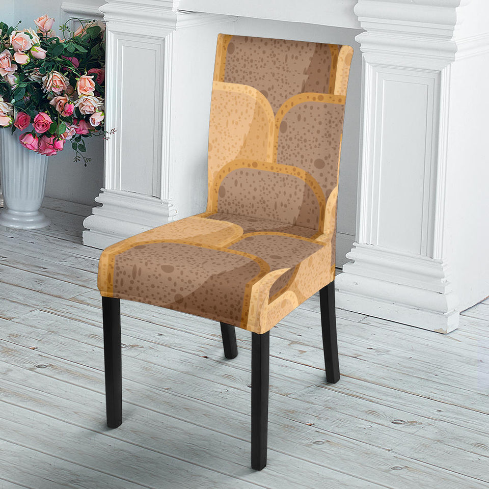 Bread Toast Pattern Print Design 04 Dining Chair Slipcover