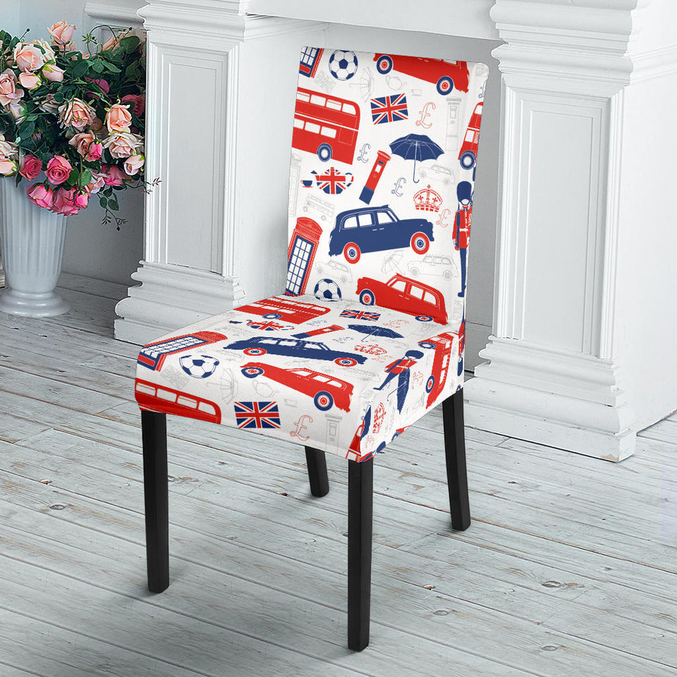 British Pattern Print Design 03 Dining Chair Slipcover