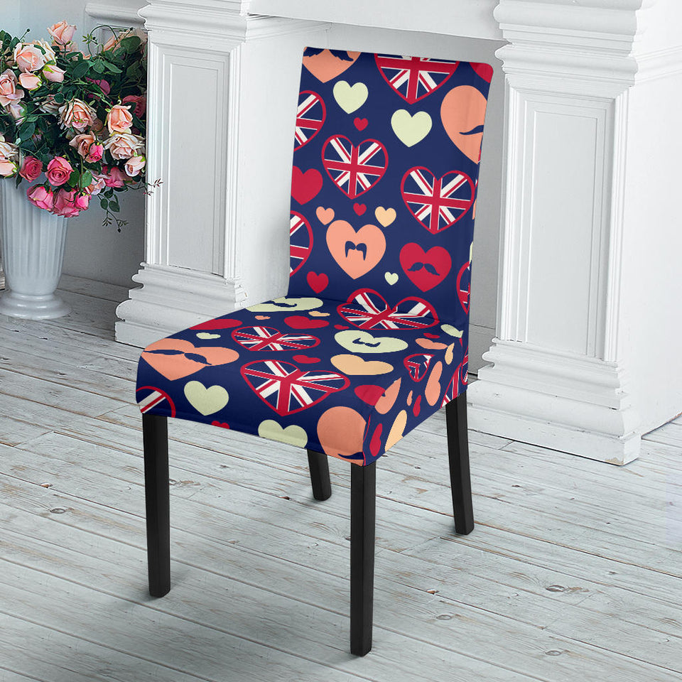 British Pattern Print Design 02 Dining Chair Slipcover
