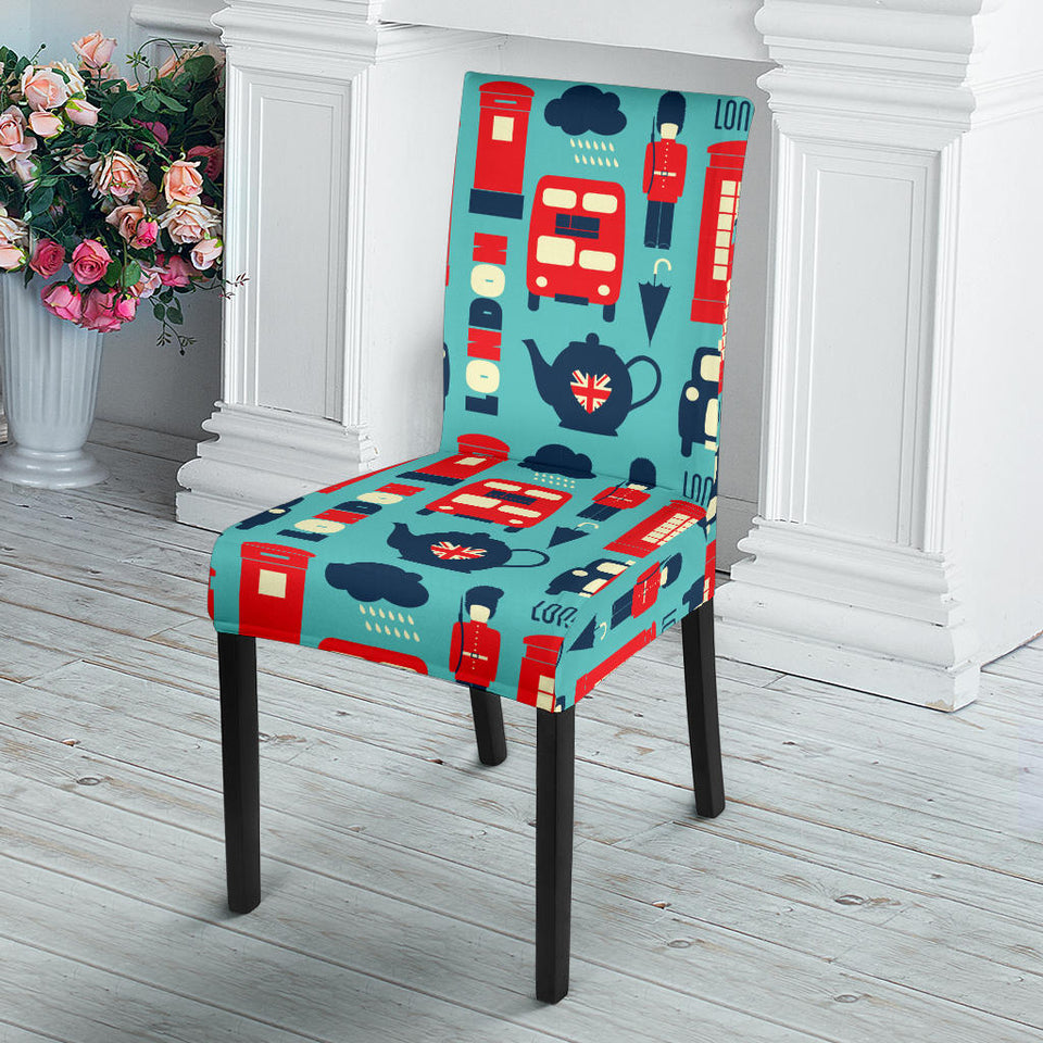 British Pattern Print Design 04 Dining Chair Slipcover