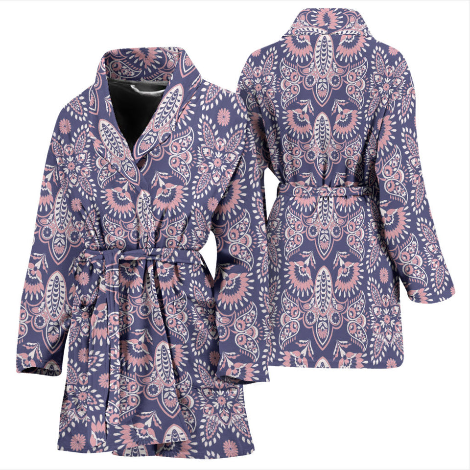 Indian Batik Style Pattern Women'S Bathrobe