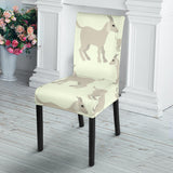 Little Young Goat Pattern Dining Chair Slipcover
