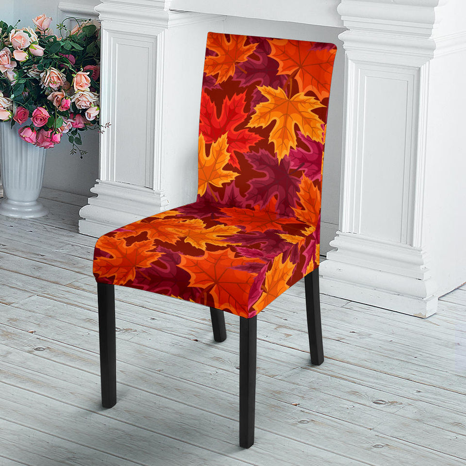 Autumn Maple Leaf Pattern Dining Chair Slipcover