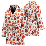 Colorful Maple Leaf Pattern Women'S Bathrobe