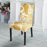 Gold Grape Pattern Dining Chair Slipcover