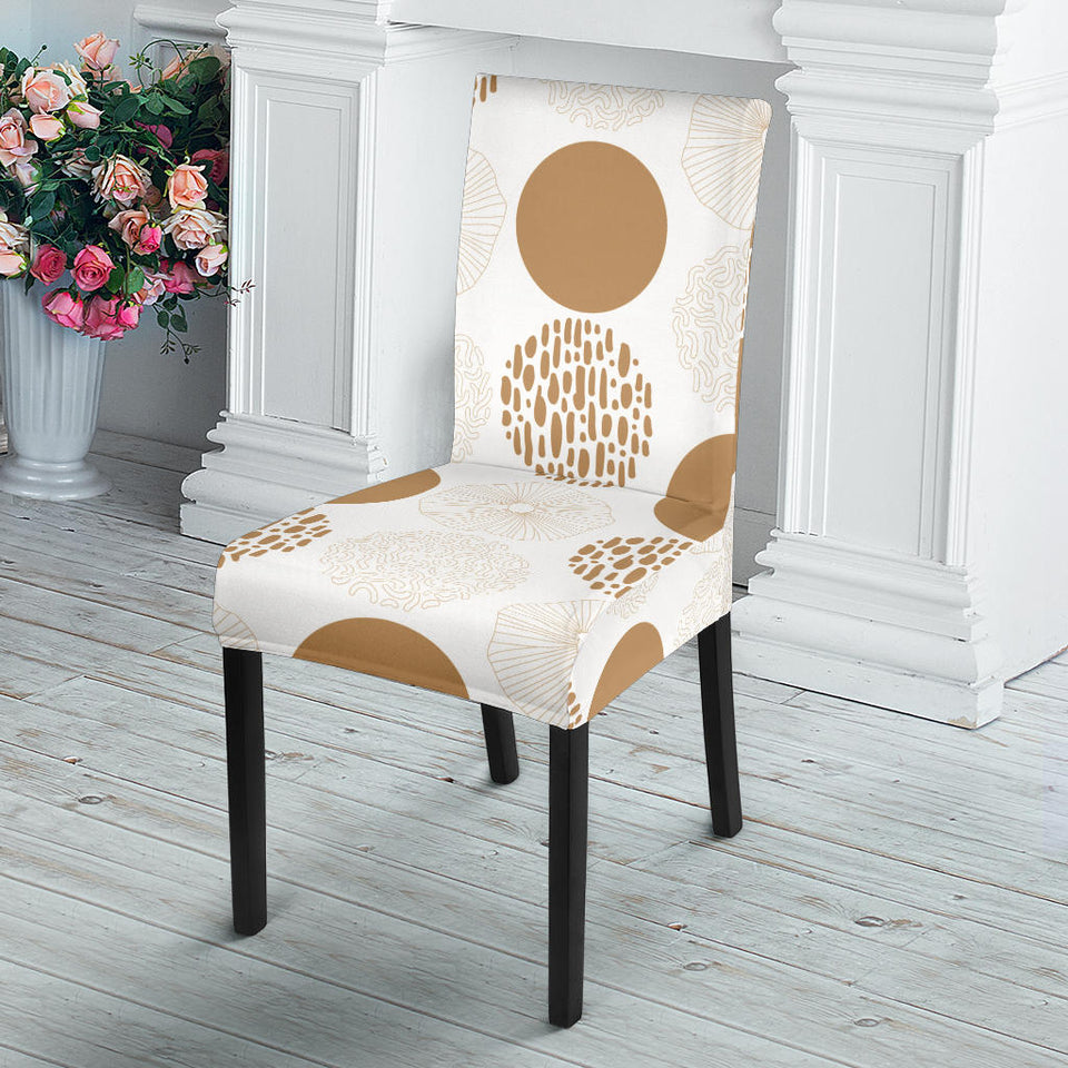 Gold Texture Mushroom Pattern Dining Chair Slipcover
