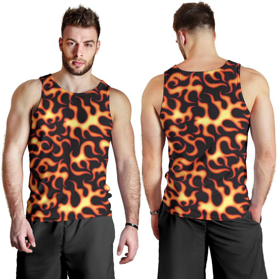 Fire flame dark pattern Men Tank Top