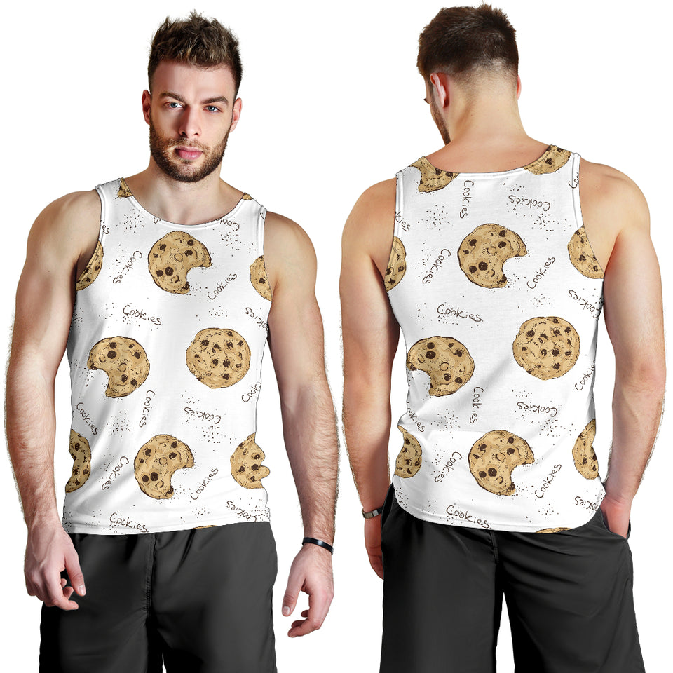 Sketch style cookie pattern Men Tank Top