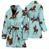 Horses Running Horses Rider Pattern Women'S Bathrobe