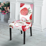 Watercolor Hand Drawn Beautiful Strawberry Pattern Dining Chair Slipcover