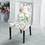Beautiful Pink Lotus Waterlily Leaves Pattern Dining Chair Slipcover