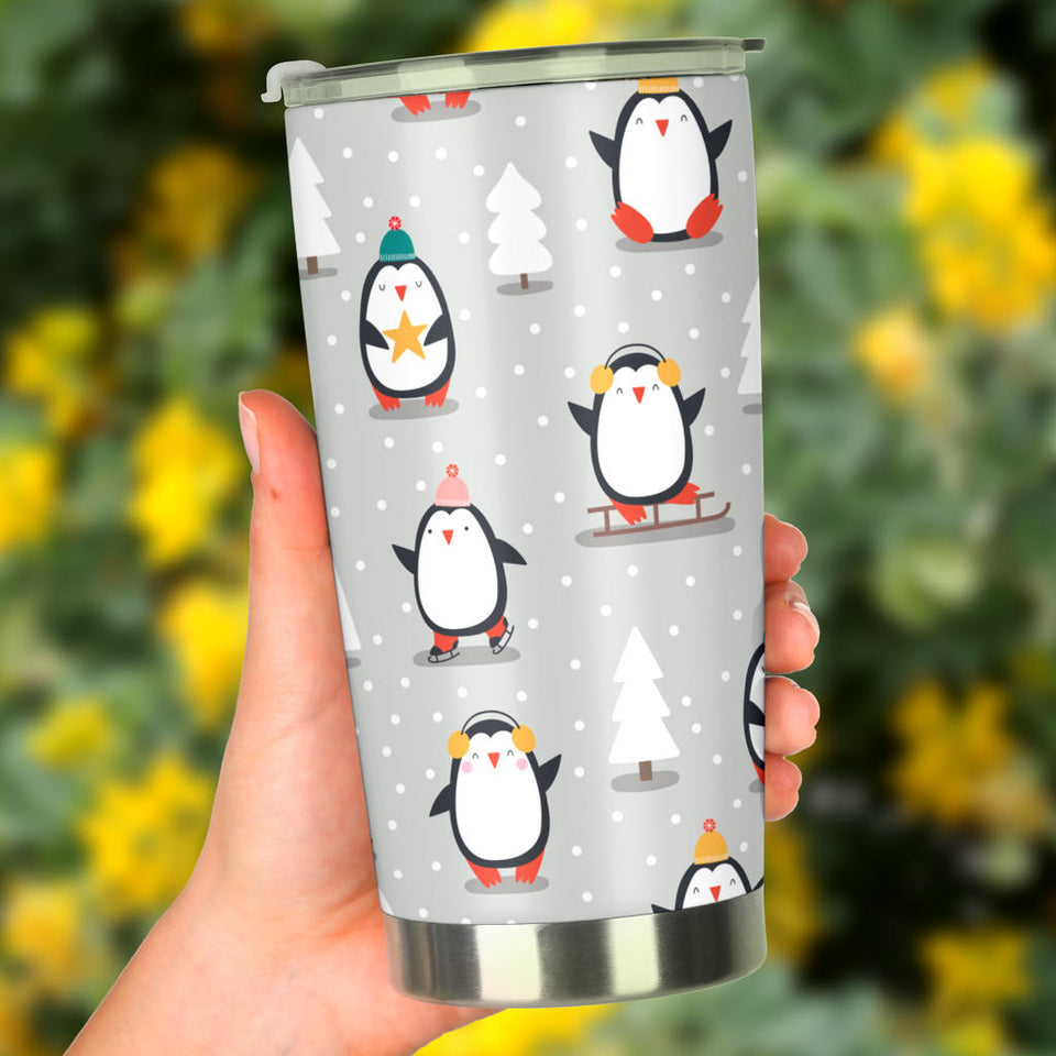 Cute Penguin Christmas Pattern Tumbler