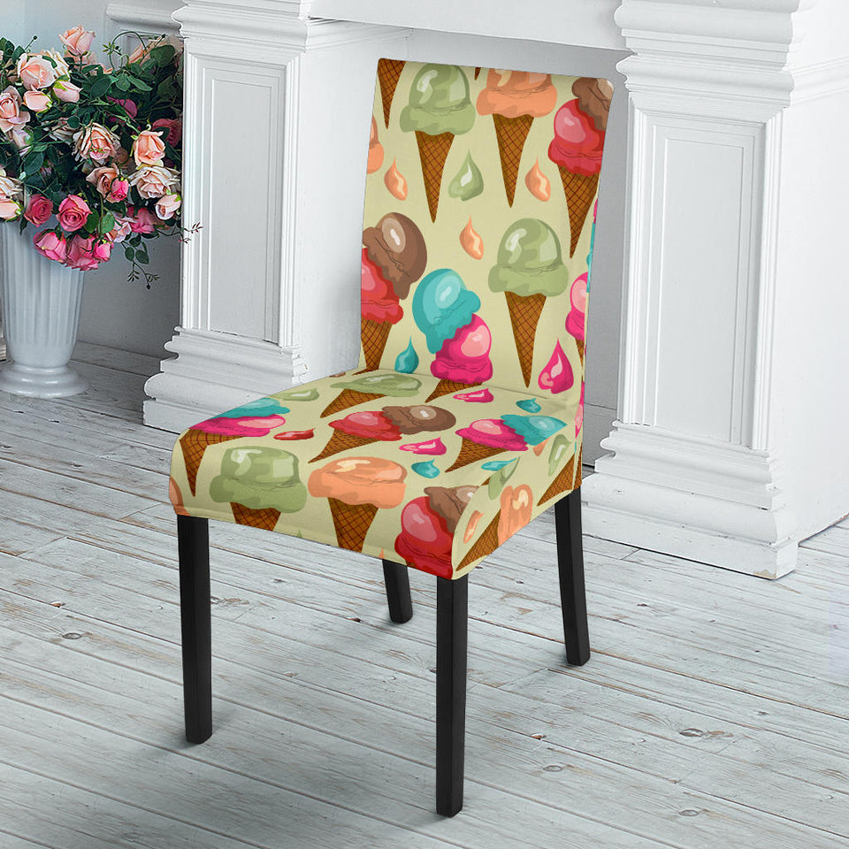Colorful Ice Cream Pattern Dining Chair Slipcover