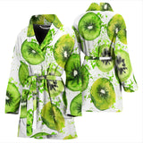 Watercolor Kiwi Pattern Women'S Bathrobe