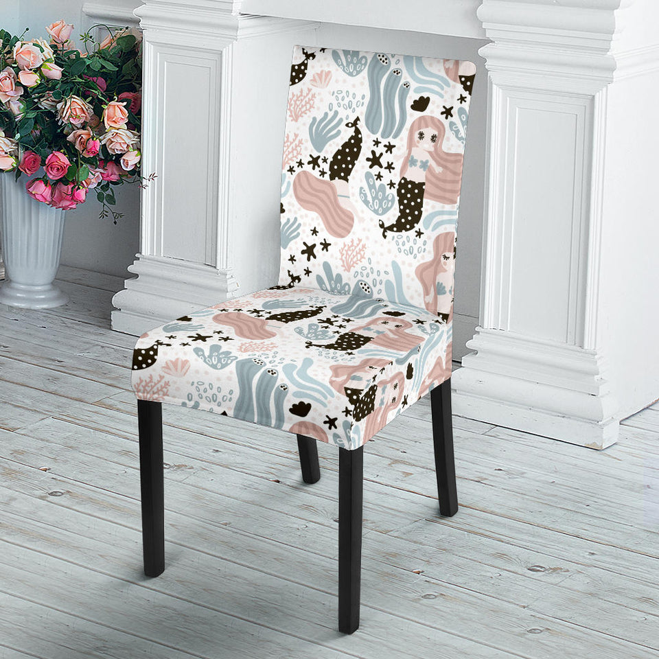 Cute Mermaid Pattern Dining Chair Slipcover