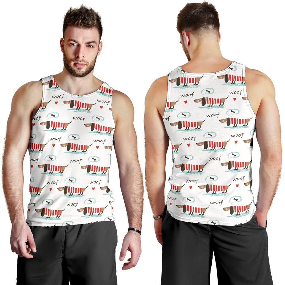 Cute dachshund bone pattern Men Tank Top