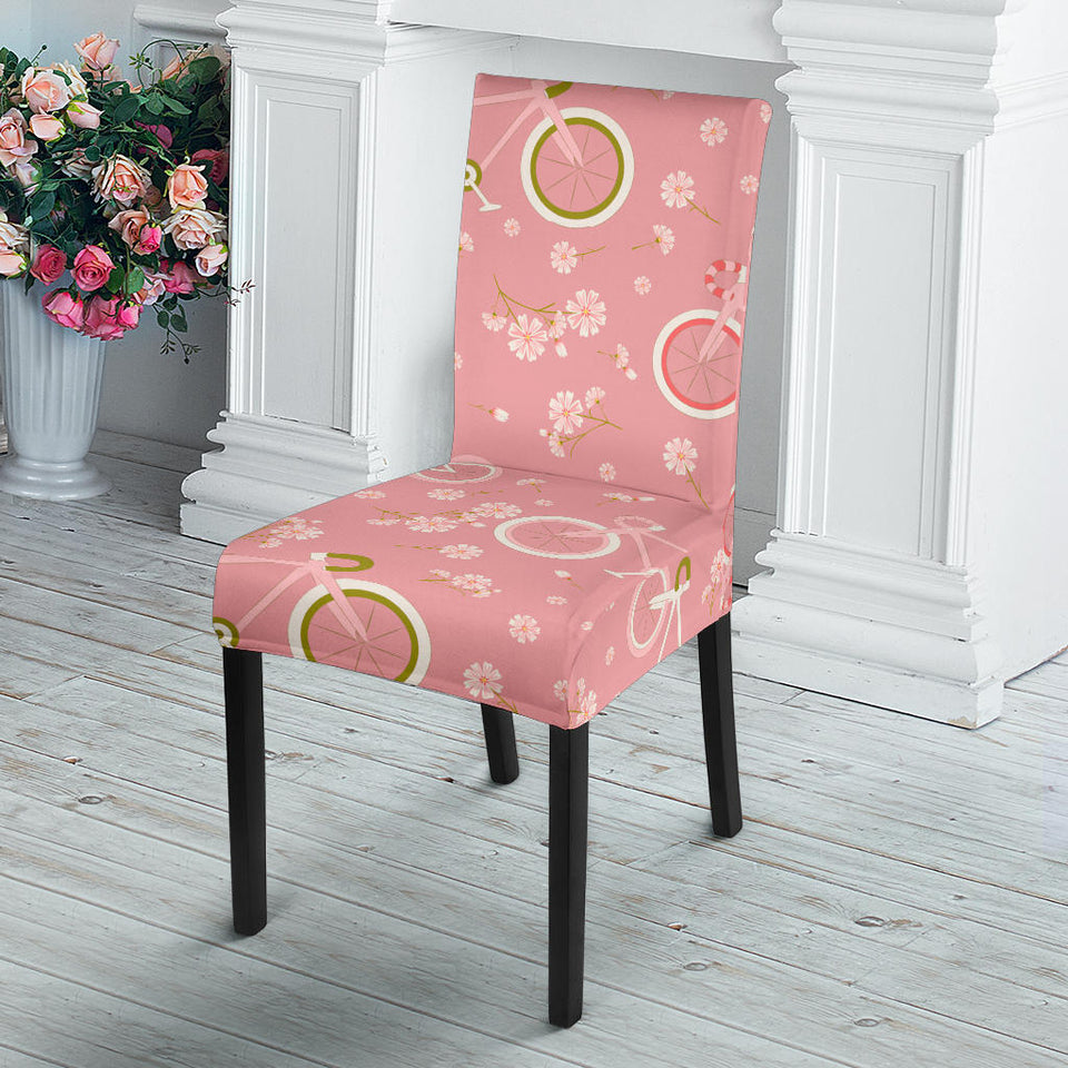 Bicycle Pattern Print Design 02 Dining Chair Slipcover