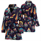 Colorful Mushroom Pattern Women'S Bathrobe