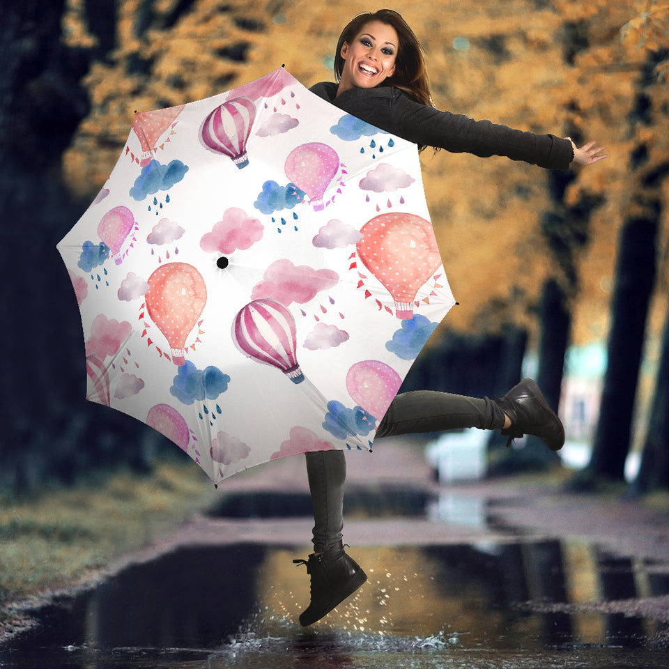 Watercolor Air Balloon Cloud Pattern Umbrella