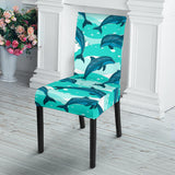 Dolphin Sea Pattern Dining Chair Slipcover